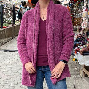 Pink Alpaca wool open sweater cardigan